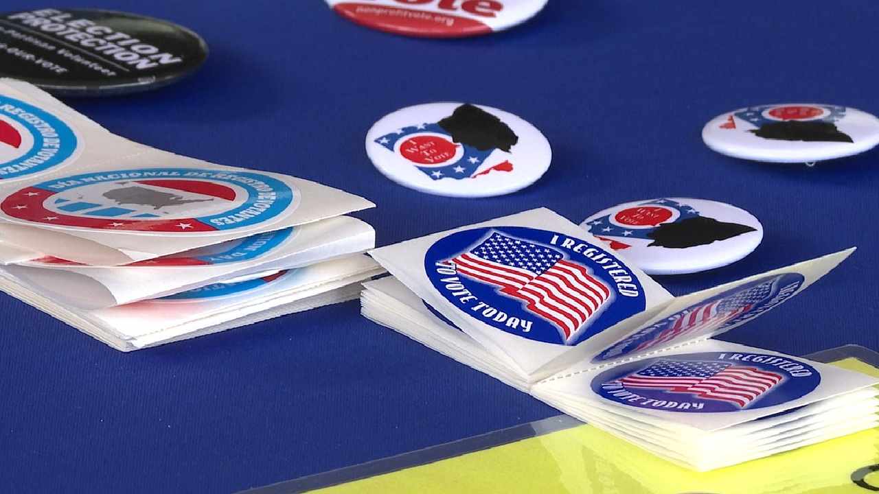 Voter registration stickers generic